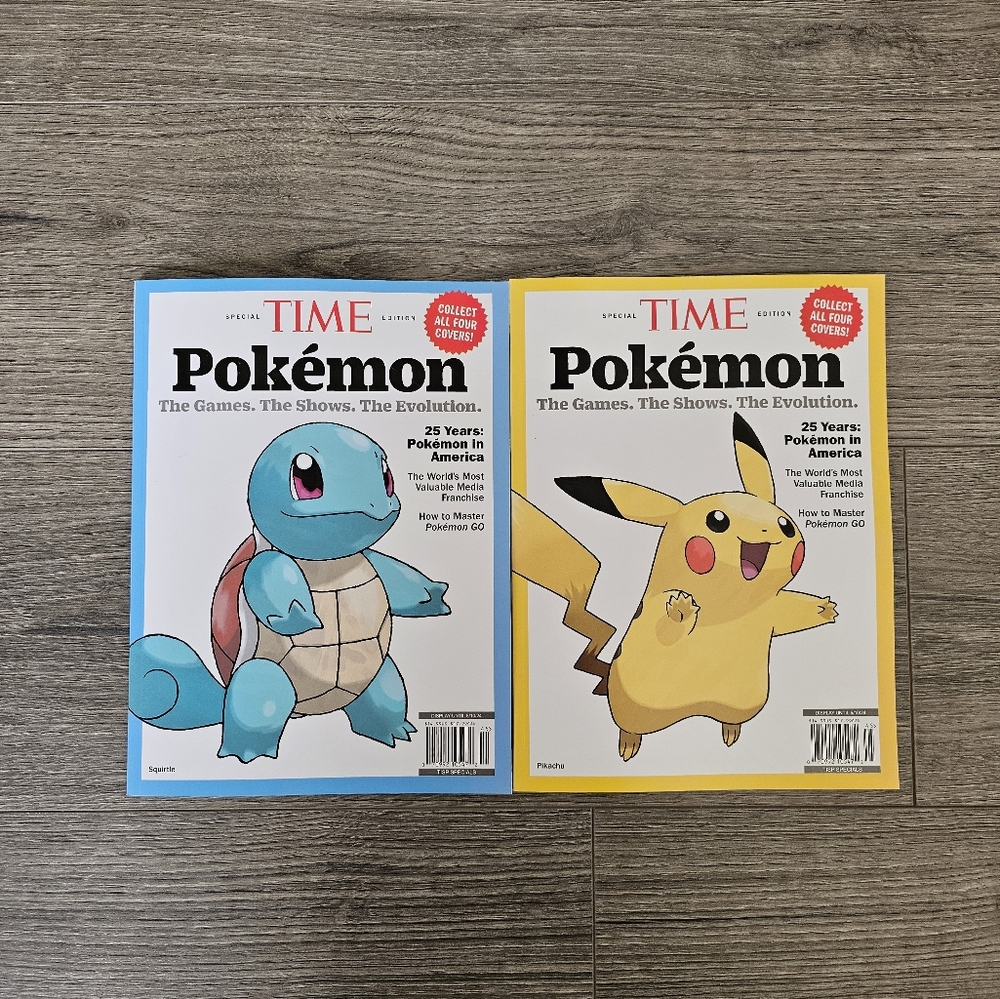 Time Magazine Pokemon Pikachu And Squirtle Covers